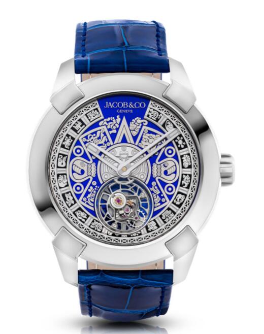 Jacob & Co. Pioneer Aztec Calendar white gold Blue Dial Watch Replica Jacob and Co Watch Price